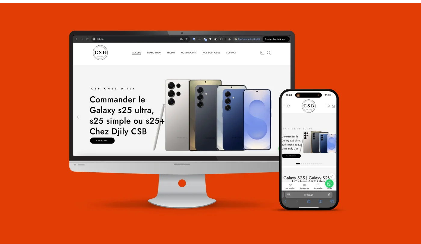 Aperçu d’archive du site Djily CSB sur ordinateur