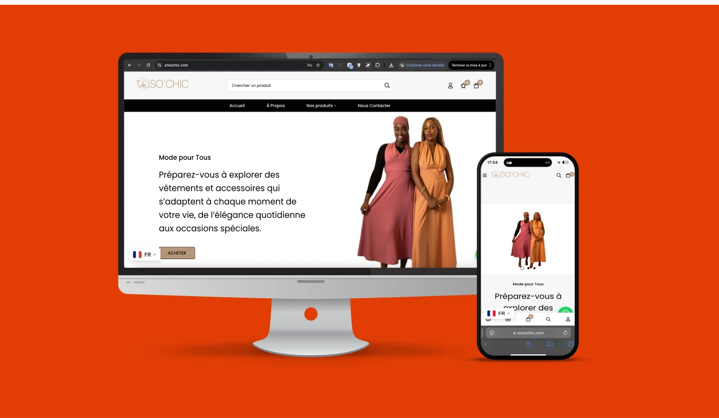 Aperçu d’archive du site SN Sochic sur ordinateur
